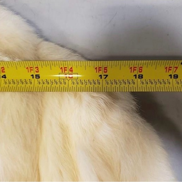 Chill Chasers Vtg Blonde genuine Rabbit Fur Coat Jacket US Size 33 Full Length - Picture 8 of 9